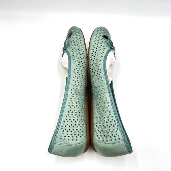 Softwalk Womens Size 9 Napa Laser Blue Green Leather Comfort Ballet Flats Shoes - Picture 8 of 13
